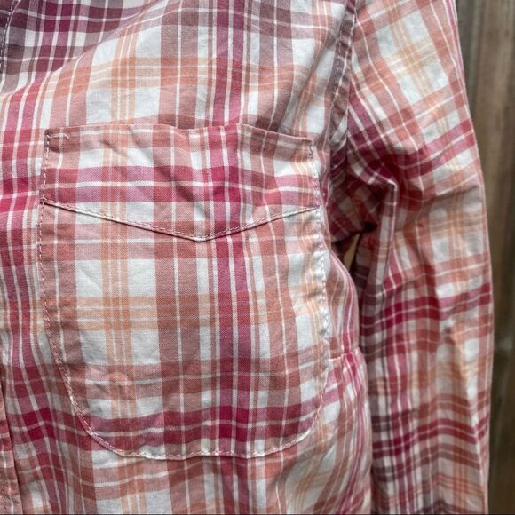Free people ombré plaid pocket tunic blouse in size small - Picture 2 of 9